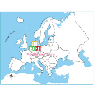 Bản đồ Châu Âu bằng giấy (có in tên nước) 