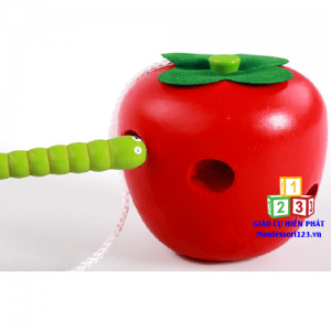 Con sâu ăn quả táo 3D (bài tập luồn ngón tay)