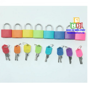 Bộ khóa sắc màu, chìa và khóa cùng màu sắc