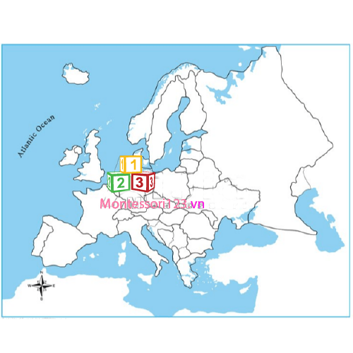 Bản đồ Châu Âu bằng giấy (có in tên nước) 