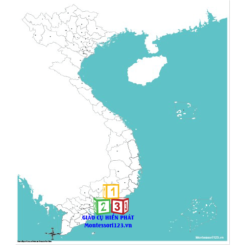 Bản đồ Việt Nam bằng giấy không in tên tỉnh, cán bóng